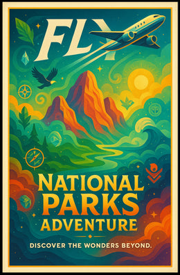 National Parks Adventure Poster Travel Wall Art