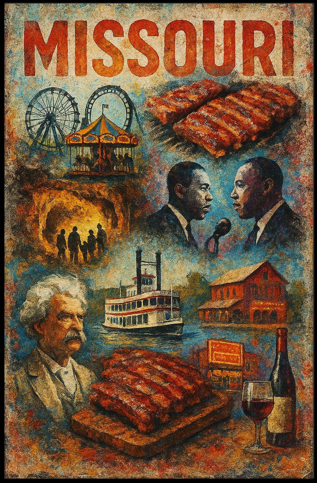 Missouri A Tapestry of Culture and History Poster
