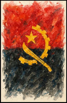 Angolan Flag Art Poster