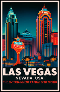 Las Vegas The Entertainment Capital Poster PosterGoat