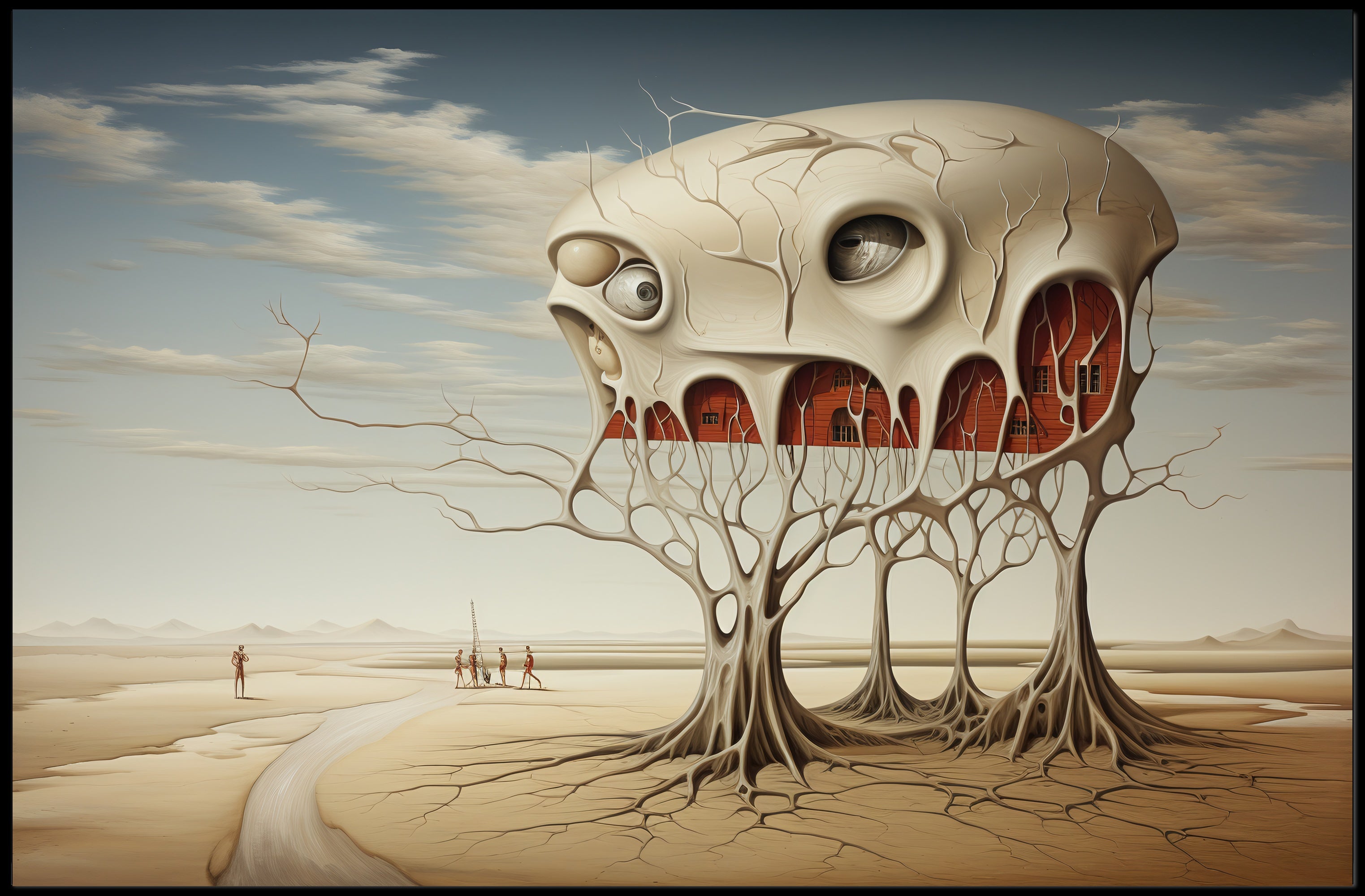 Imaginative Landscape Surreal Organic Architecture Artistic Poster