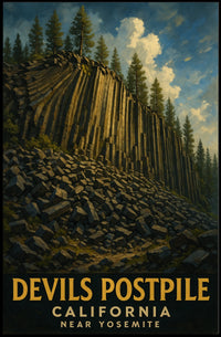 Devils Postpile California Landmark Poster