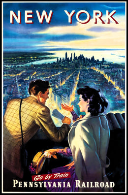 New York City Travel Glamorous Rail Poster Vintage Wall Art