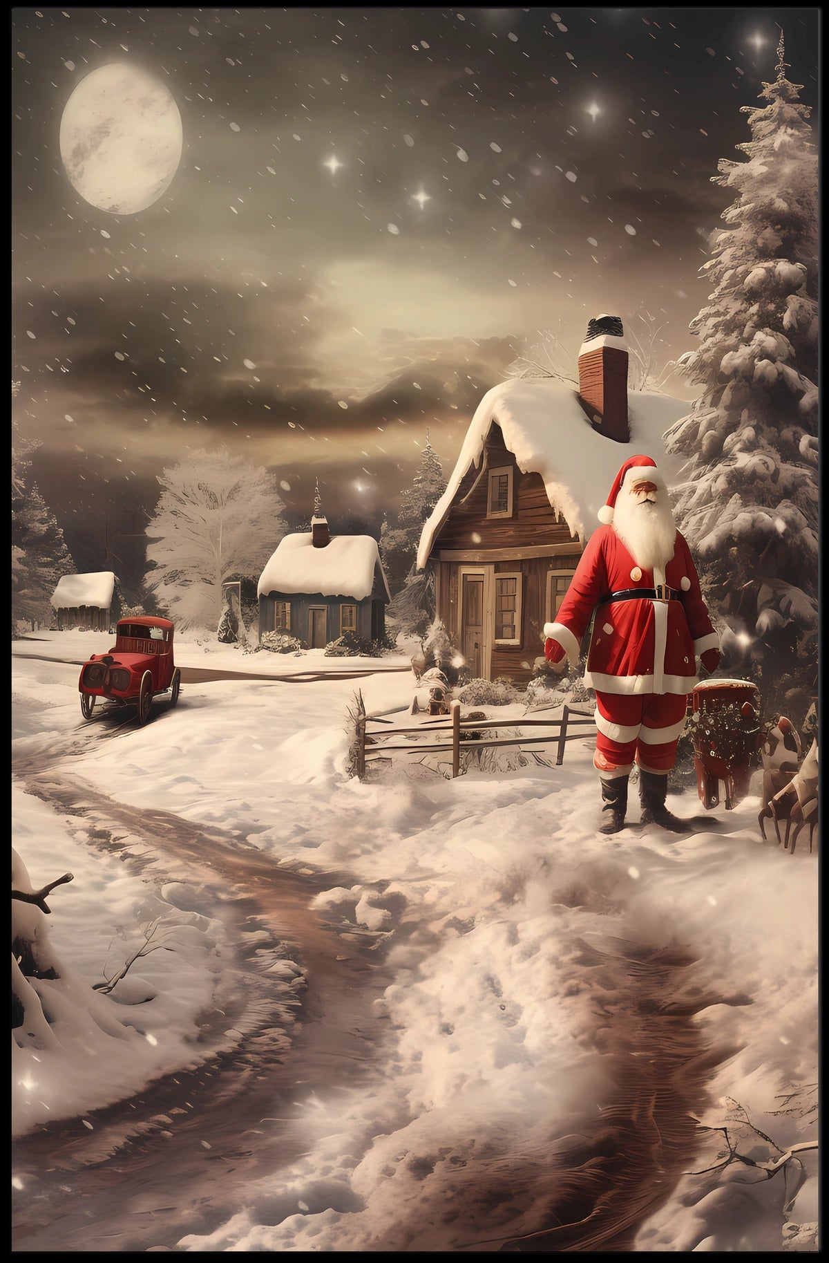 Winter Wonderland With Santa Poster