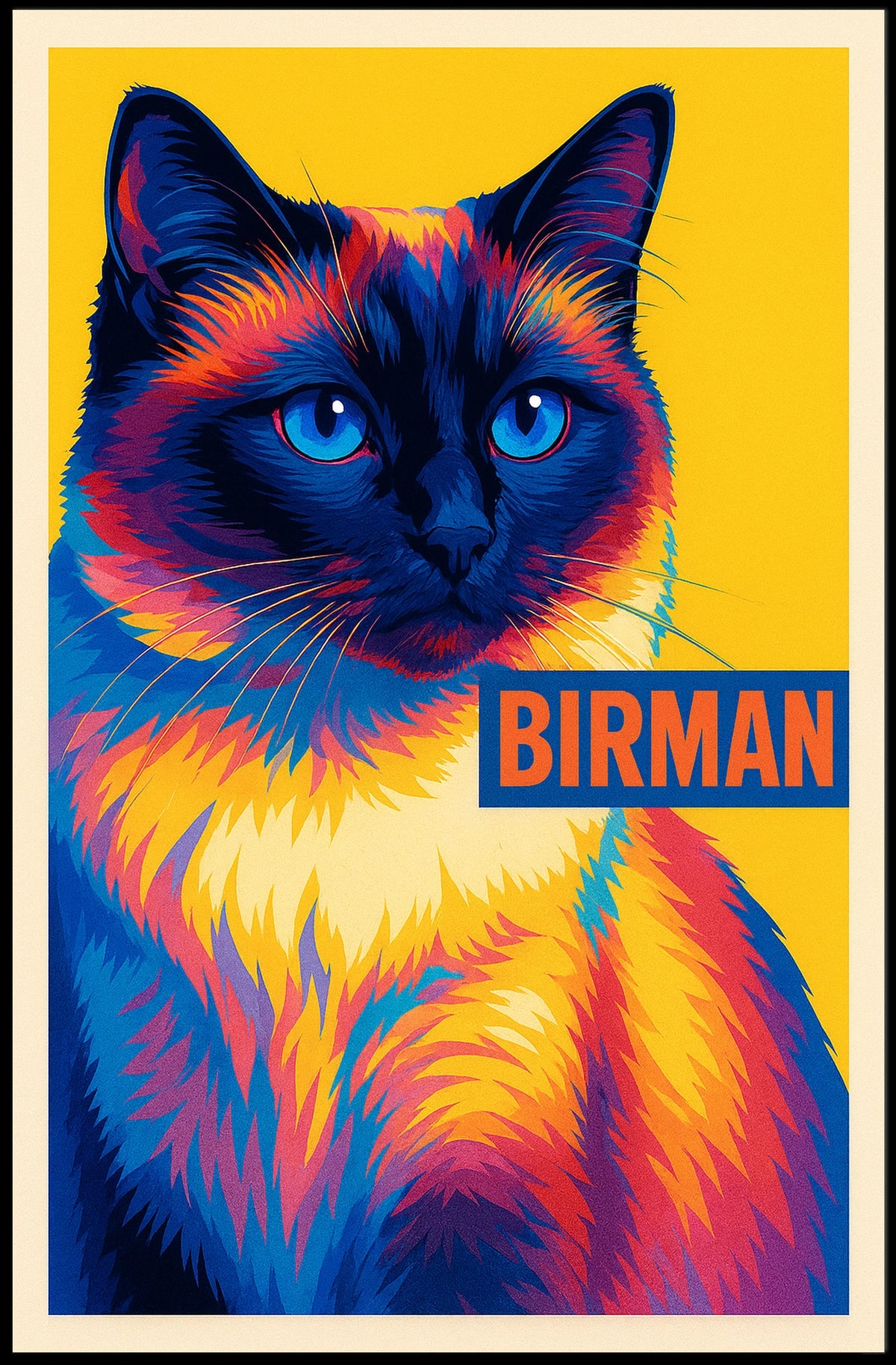 Vibrant Birman Cat Poster