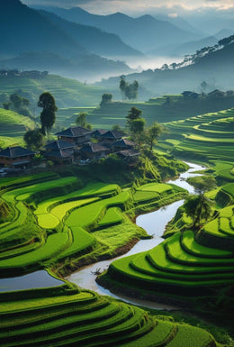 Rural Harmony in Southeast Asia Cultural or Heritage Poster