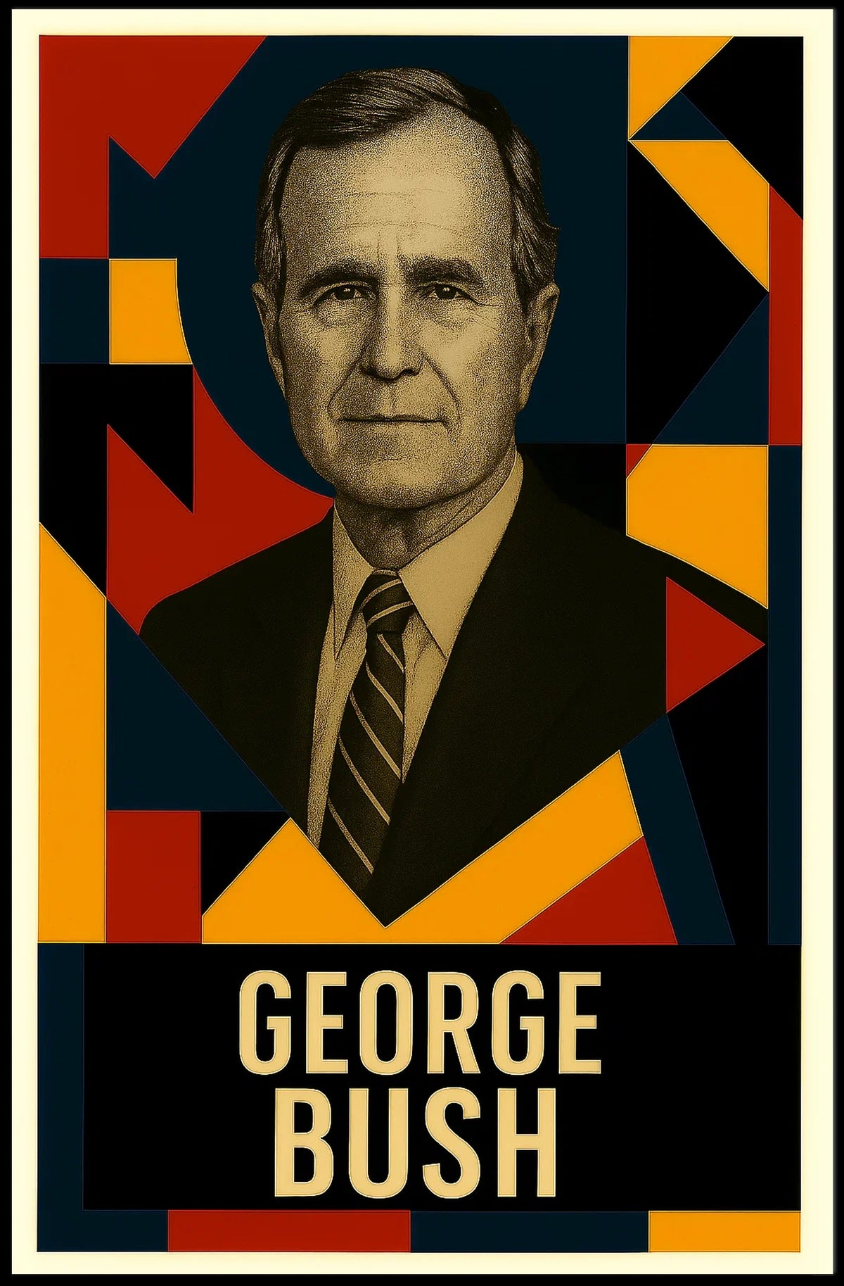 George H. W. Bush 41st President of the United States Abstract Pop Poster