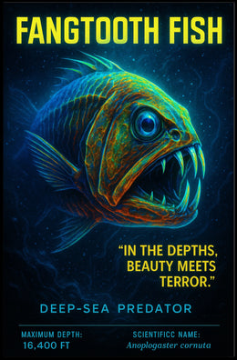 Fangtooth Fish Deep-Sea Predator Poster