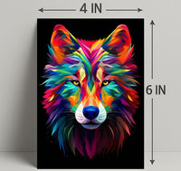Vibrant Wolf Art Poster PosterGoat
