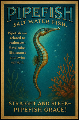 Pipefish Illustration: Vintage Marine Life Educational Poster