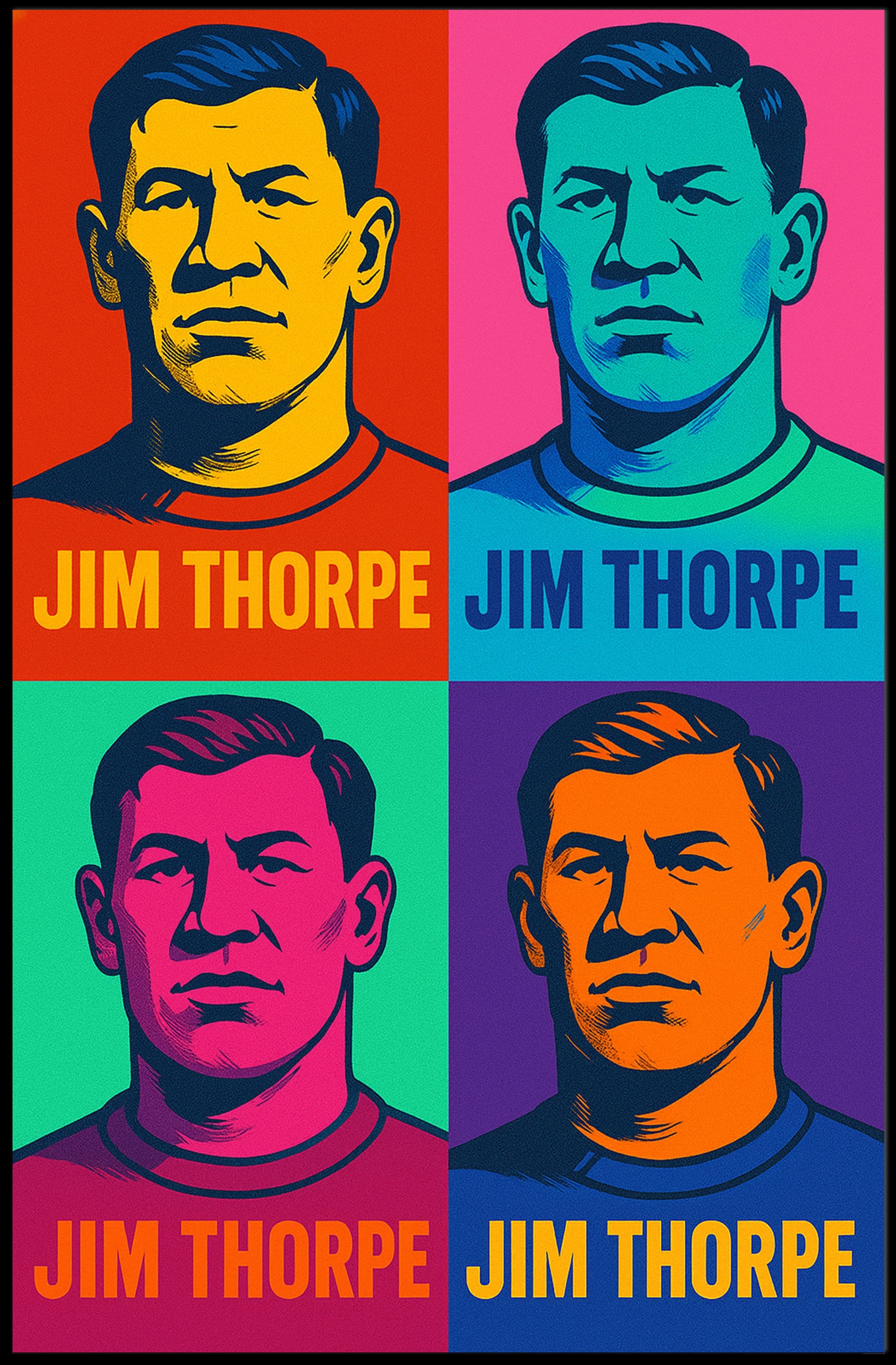 Jim Thorpe Dynamic Pop Art Sports Poster