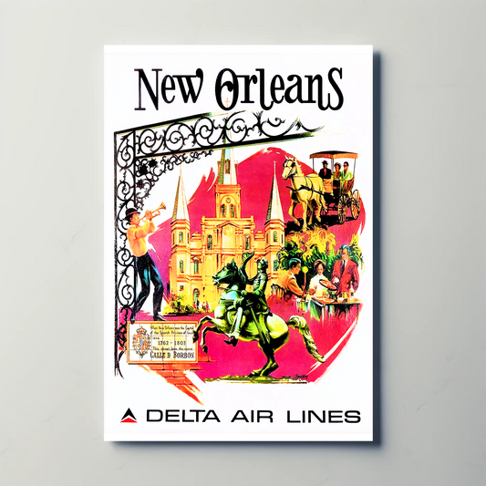 New Orleans Air Lines Travel Poster