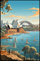 Sydney Iconic Landmarks Travel Poster