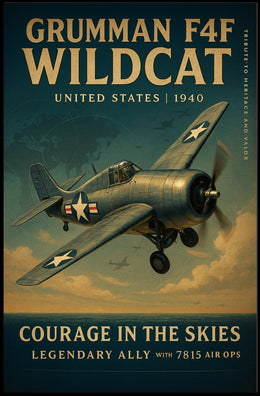 Grumman F4F Wildcat Tribute WWII Poster