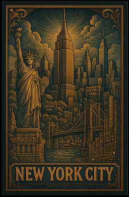 New York City Iconic Landmarks Poster