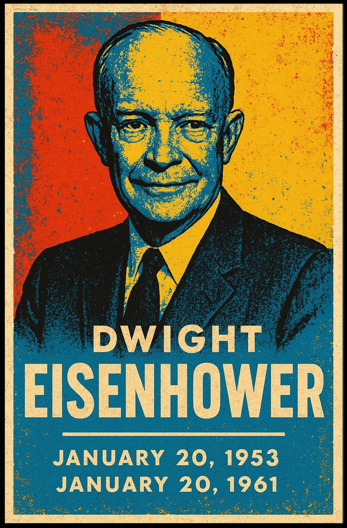 Dwight Eisenhower Patriotic Retro Portrait Poster