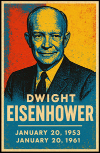 Dwight Eisenhower Patriotic Retro Portrait Poster