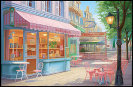 Charming Café Scene Poster