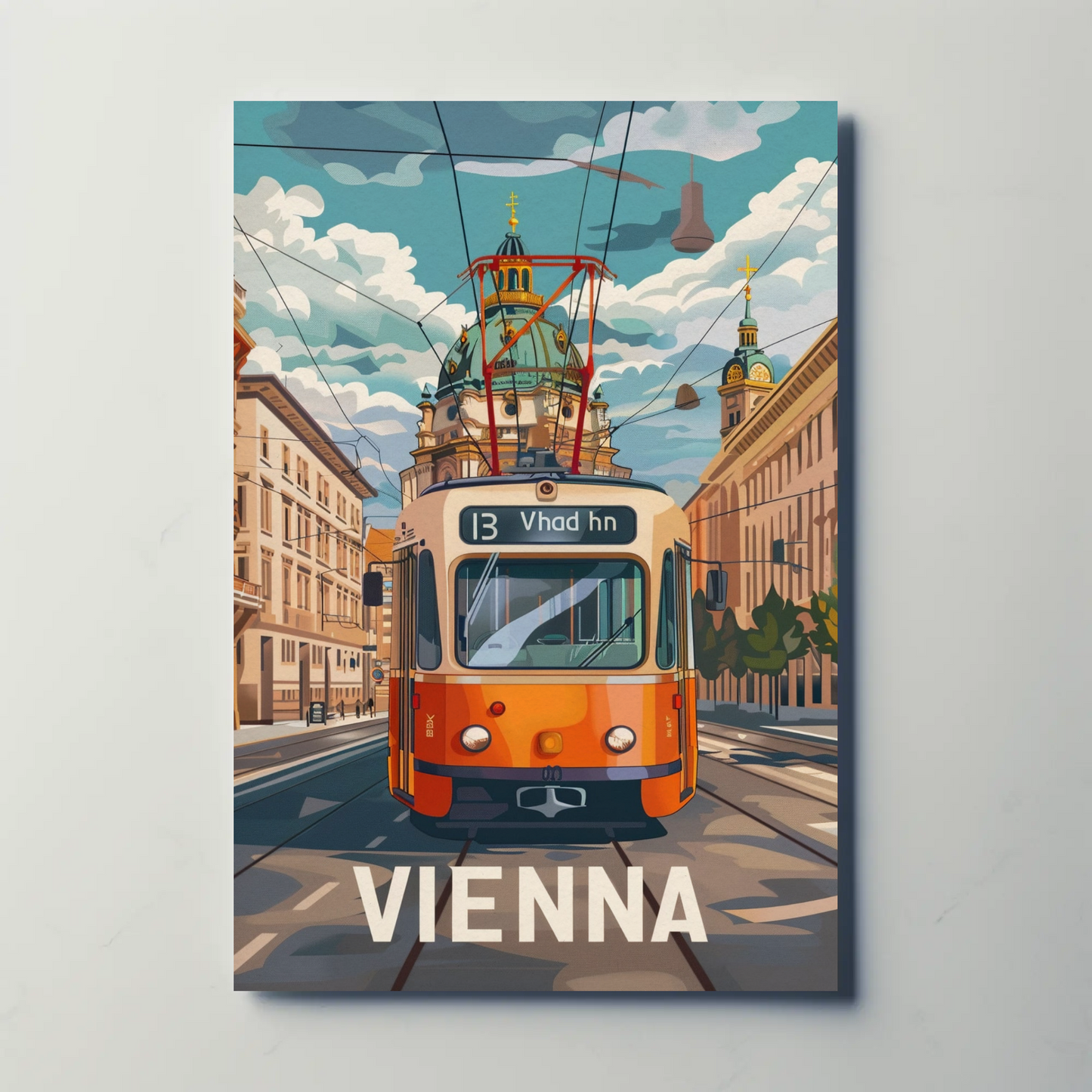 Vienna Streetcar City Architecture Austria Travel Poster