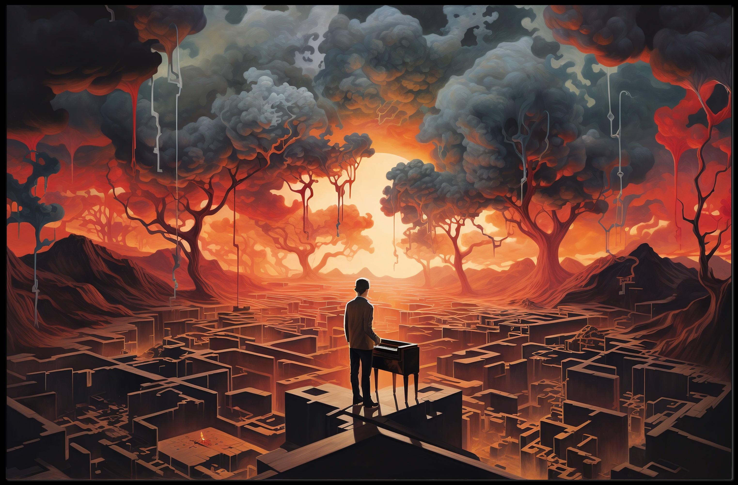 Dreamlike Surreal Landscape in Abstract or Artistic Poster