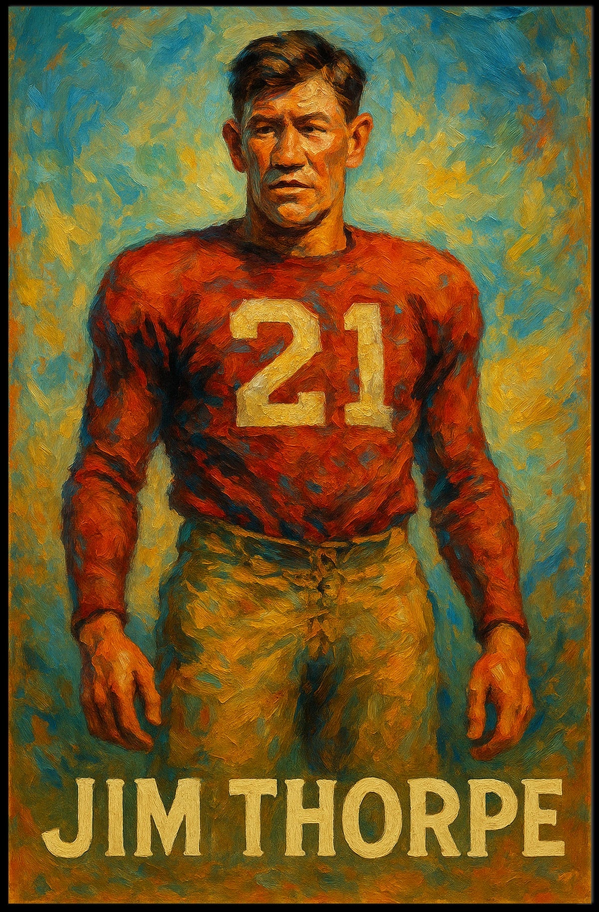 Jim Thorpe Iconic Athlete Poster