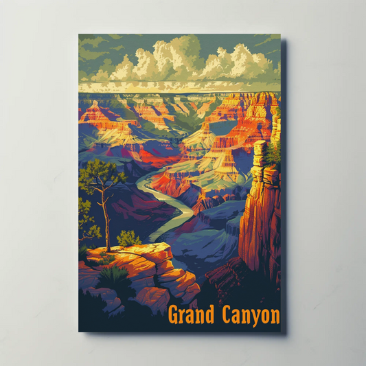 Grand Canyon River Valley View Travel Poster