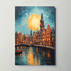 Amsterdam Canal Scene: Vibrant Impressionist Travel Poster