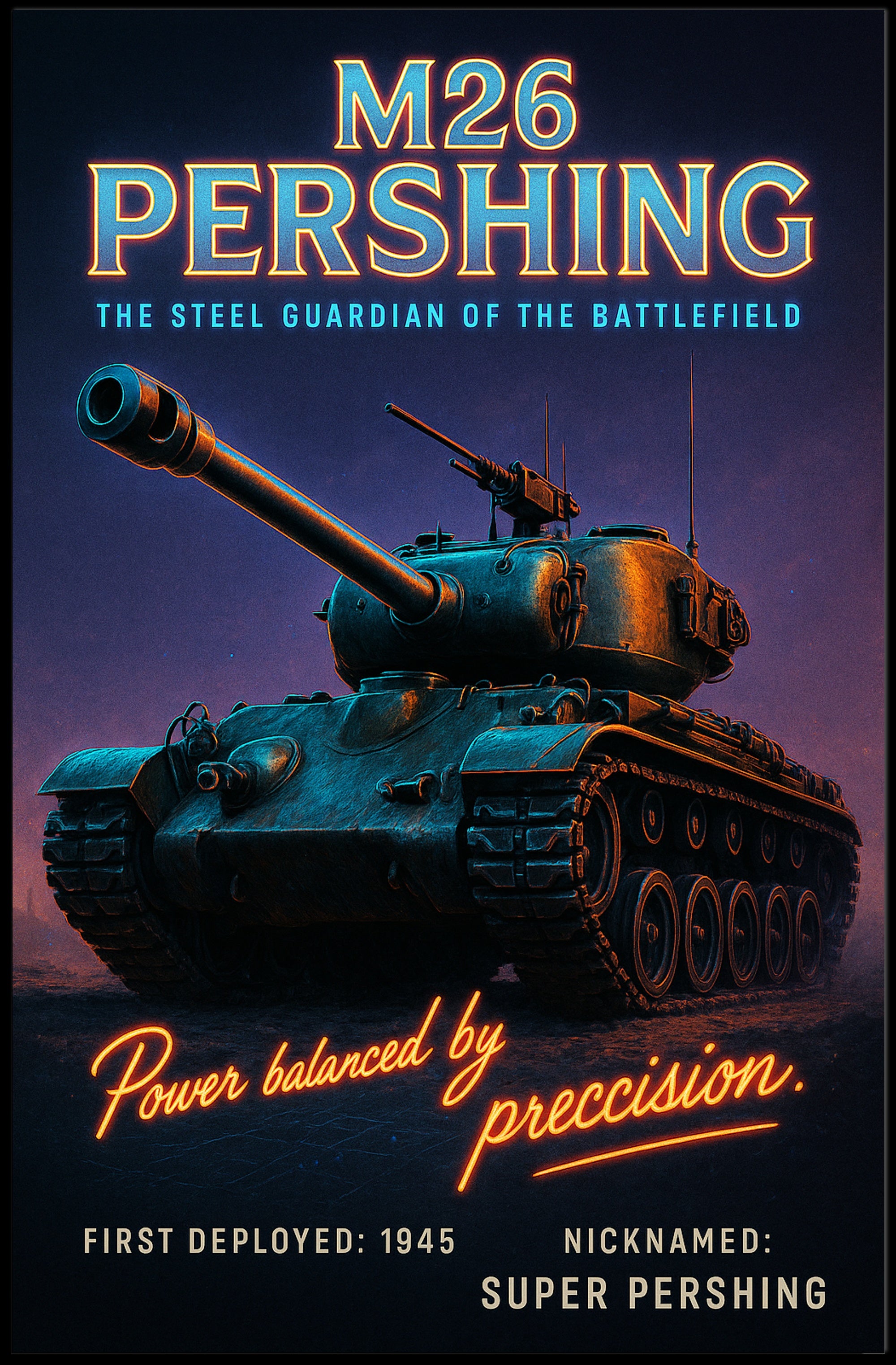 M26 Pershing The Steel Guardian Poster PosterGoat