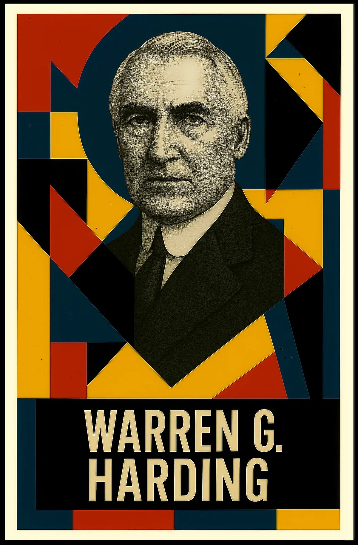Warren G. Harding 29th President of the United States Abstract Pop Poster