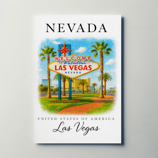 Las Vegas Nevada Welcome Sign Palm Trees Poster Poster