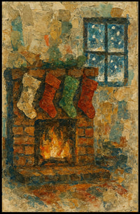 Cozy Holiday Hearth Poster