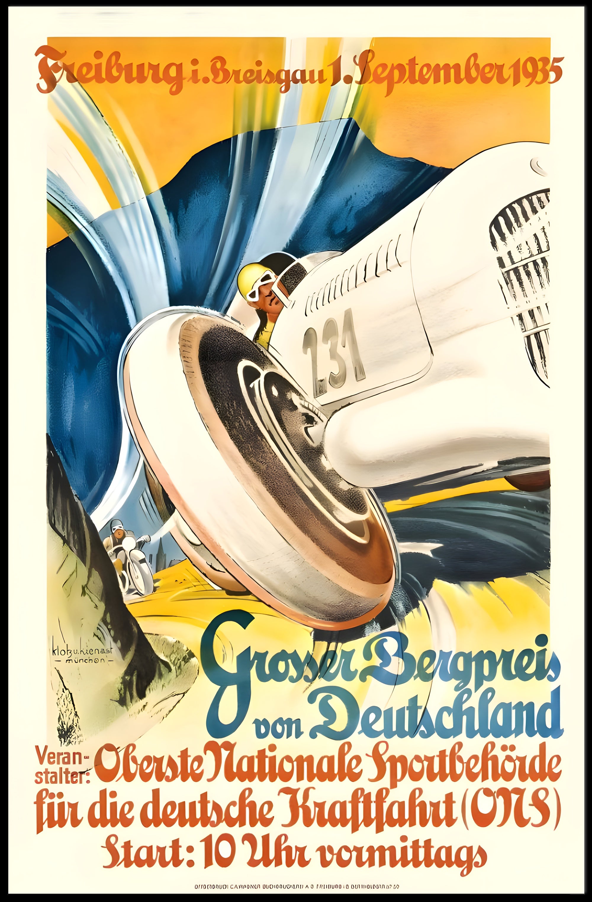 Großer Bergpreis von Deutschland 1935 Poster