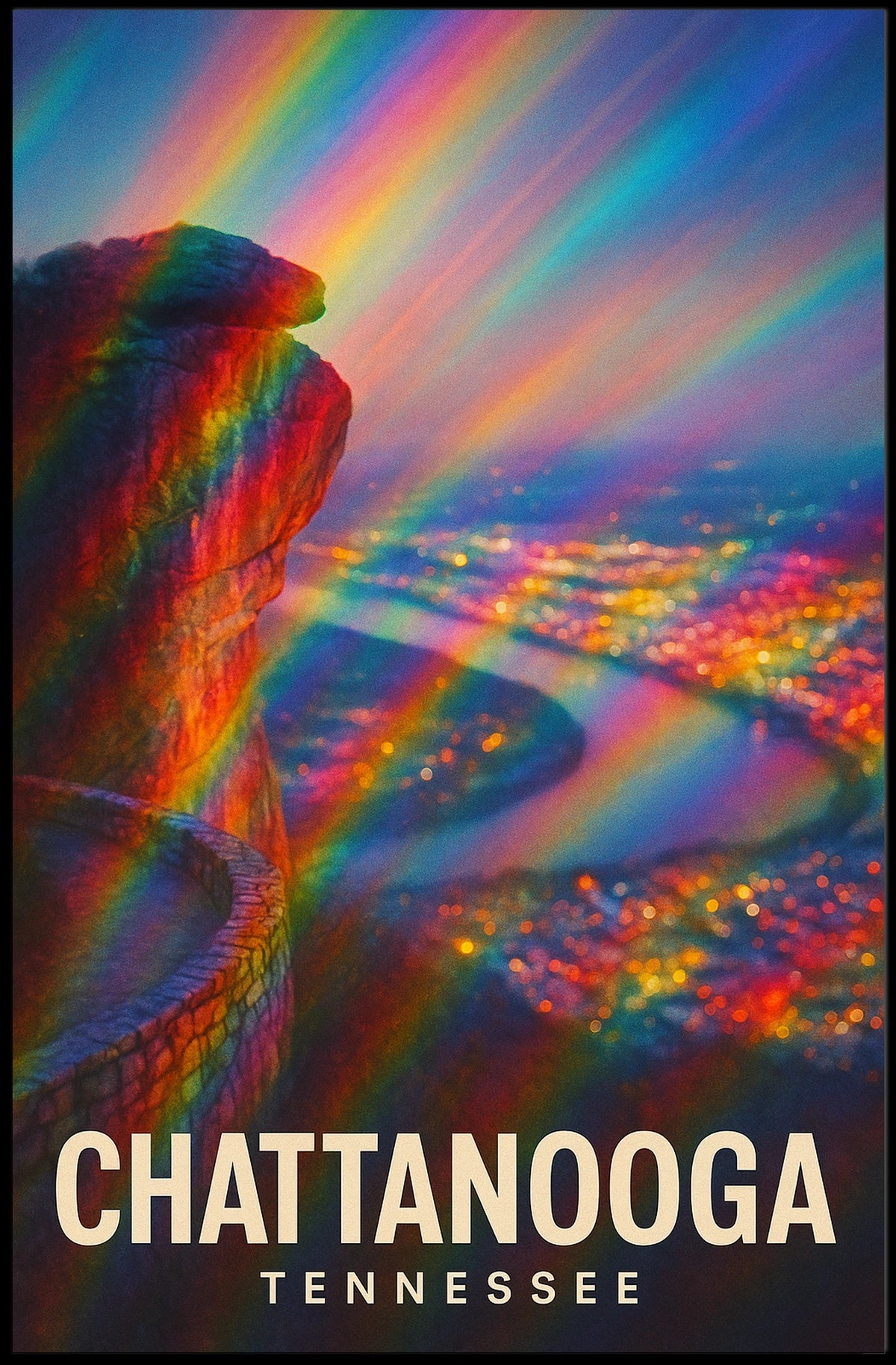 Chattanooga Tennessee Vibrant View Impressionism Poster