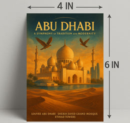 Abu Dhabi's Iconic Blend: Cultural Cityscape Travel Poster
