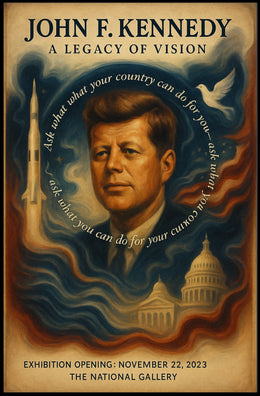 John F. Kennedy Visionary Leadership Vintage Poster
