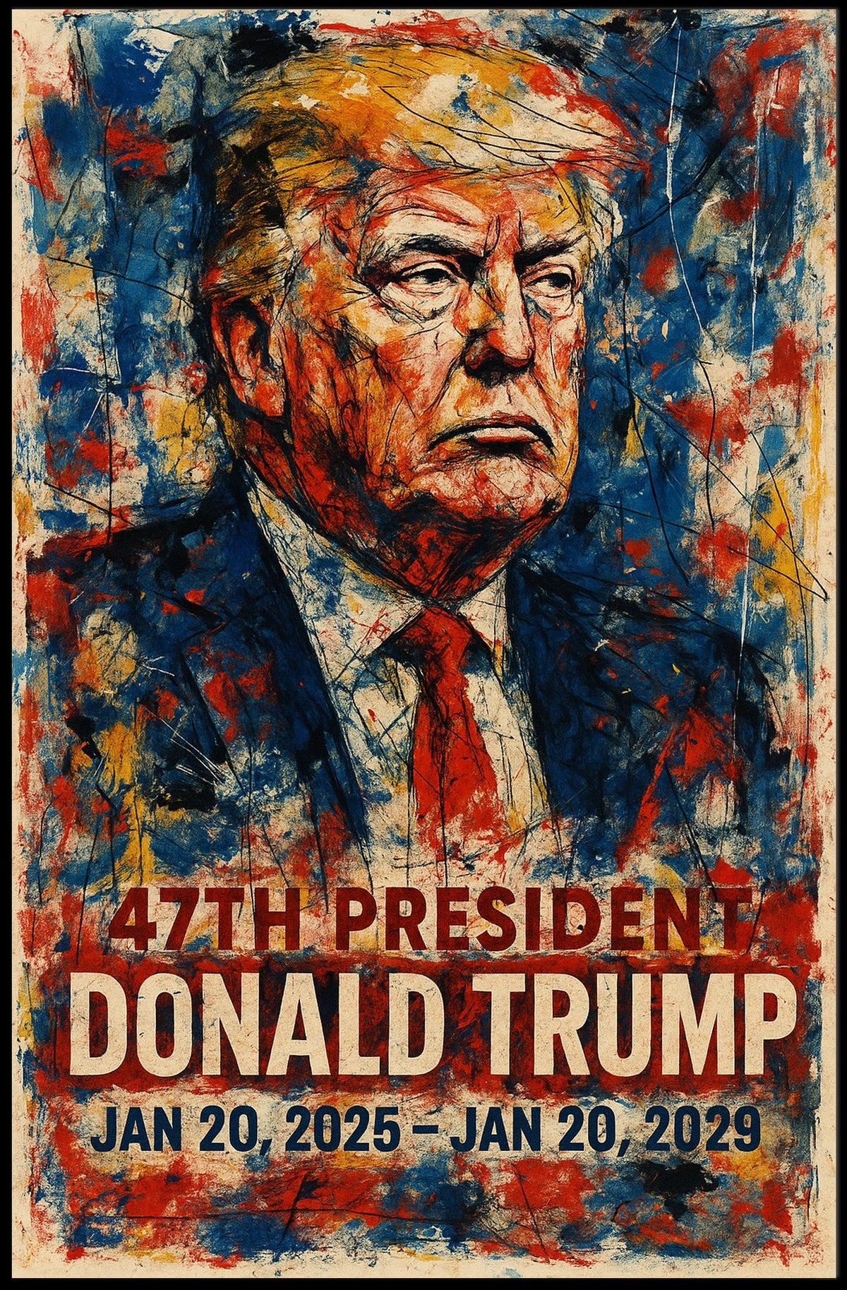 Patriotic Abstract Political Figure Art Poster 2025