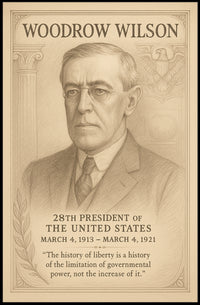 Woodrow Wilson 28th President Sketch Poster Art Print for Home Decor PosterGoat