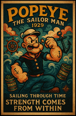 Popeye the Sailor Man Vintage Pop Culture Poster