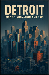 Detroit City Of Innovation And Grit Poster