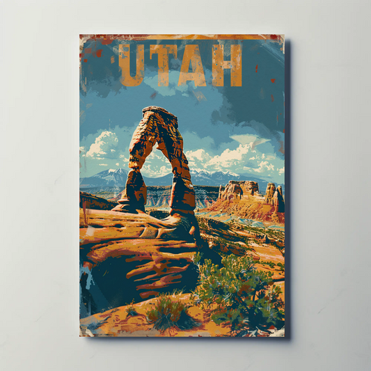 Utah Arches National Park Landscape Travel Poster