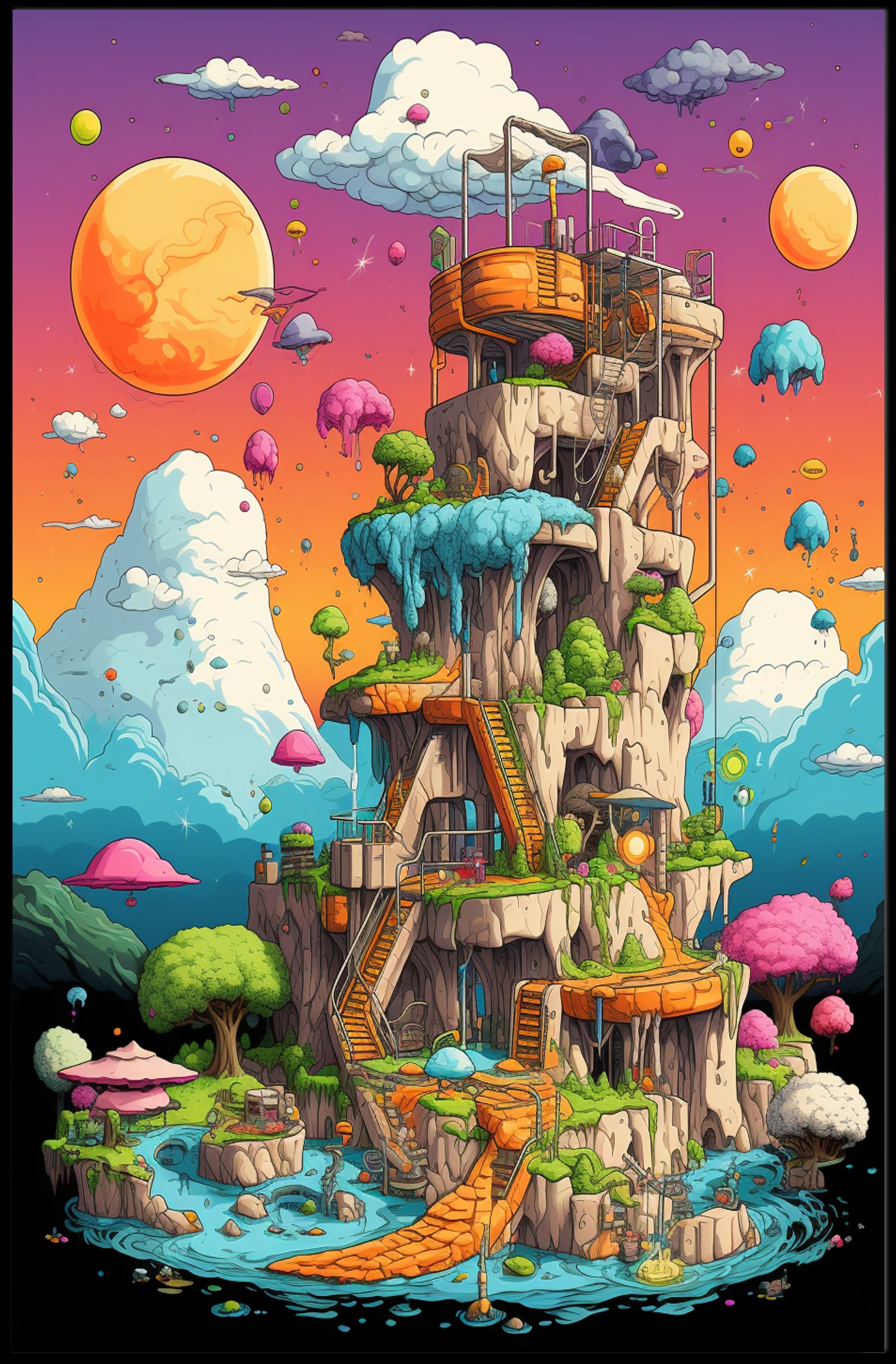 Fantasy Tower In A Dreamscape Poster PosterGoat