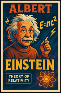 Albert Einstein Relativity Theory Vintage Educational Inspirational Scientific Wall Art Poster
