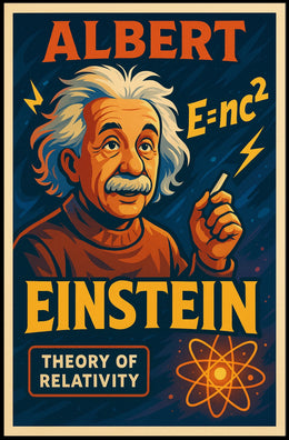 Albert Einstein Relativity Theory Vintage Educational Inspirational Scientific Wall Art Poster