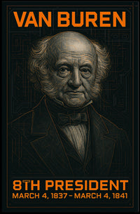 Martin Van Buren 8th President of the United States Techno Schematic Poster