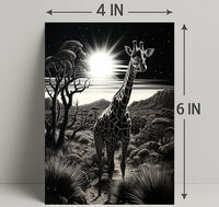Moonlit Giraffe In The Savanna Poster