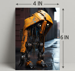 The Lonely Robot In The Rain Poster PosterGoat