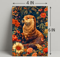 Enchanted Otter In A Floral Wonderland William Morris Art Poster