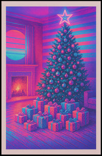 Neon Christmas Celebration Poster
