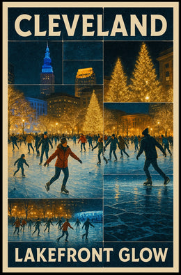 Cleveland Lakefront Glow Poster