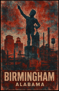 Birmingham Skyline Tribute Cityscape Art Iconic Timeless Urban Nightscape Inspiring Wanderlust Decor Enthusiasts Poster